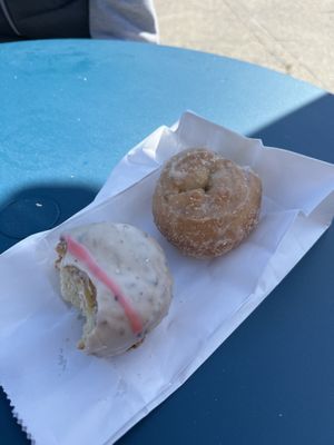 Lavender earl grey and cinnamon sugar donuts  at Donut Farm in San Francisco