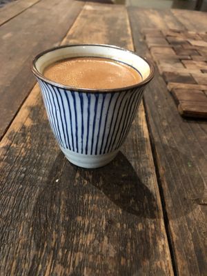 Golden cacao with oat milk  at The Center SF in San Francisco