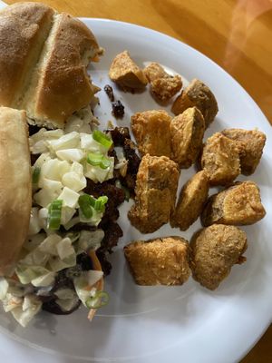 Chopped BBQ sliders  at Binge Kitchen in San Antonio