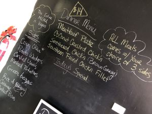 Menu is modified each day   at Binge Kitchen in San Antonio