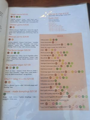 Menu at Rustik Cafe in Benalla