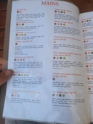 Menu at Rustik Cafe in Benalla