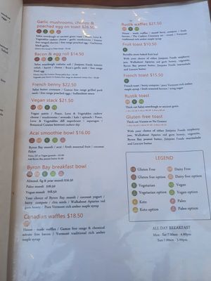 Menu at Rustik Cafe in Benalla