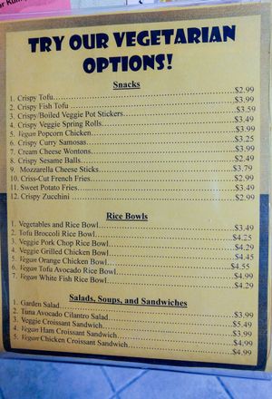 Vegan/Vegetarian Food Menu at 118 Cafe in Simi Valley