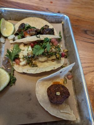 Forgot to take picture before I ate half the falafel taco at Bartaco in Raleigh