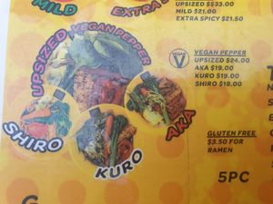 Vegan ramen options February 2023 at Susuru Ramen & Gyoza in Newcastle