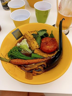 Black garlic vegan ramen at Susuru Ramen & Gyoza in Newcastle