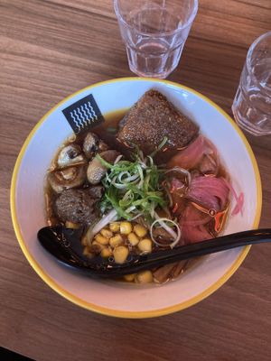 vegan shoyu ramen  at Susuru Ramen & Gyoza in Newcastle