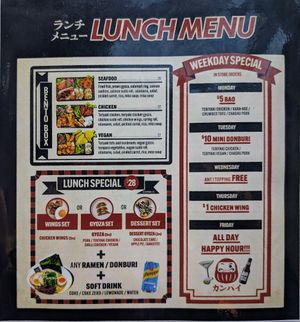 Lunch menu June 2025 at Susuru Ramen & Gyoza in Newcastle