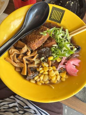 Vegan shoyu ramen  at Susuru Ramen & Gyoza in Newcastle