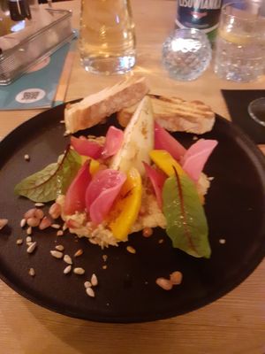 Hummus salad at Strh Cafe & Gallery in Zakopane