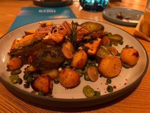 Smoked tofu "salads" at Strh Cafe & Gallery in Zakopane