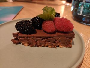 Vegan chocolate cake at Strh Cafe & Gallery in Zakopane