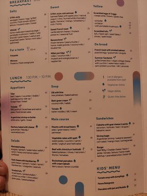 Summer menu 2022 at Strh Cafe & Gallery in Zakopane