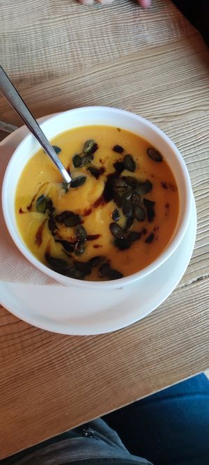 Delicious pumpkin soup at Strh Cafe & Gallery in Zakopane