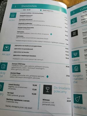 Menu vegan options listed 🌱 at Strh Cafe & Gallery in Zakopane