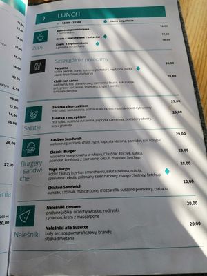 Menu at Strh Cafe & Gallery in Zakopane