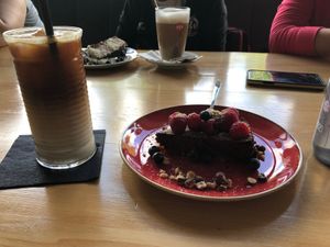 The vegan chocolate cake  at Strh Cafe & Gallery in Zakopane