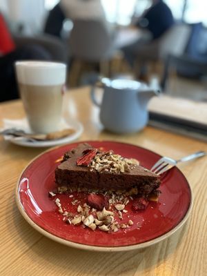 Vegan chocolate cake  at Strh Cafe & Gallery in Zakopane