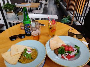 Yellow curry & falafel at Strh Cafe & Gallery in Zakopane