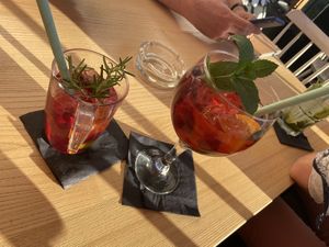 Cherry Moscow Mule and Strawberry Sangria  at Strh Cafe & Gallery in Zakopane