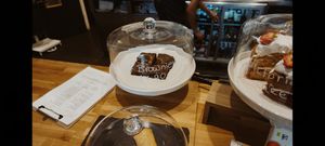 Brownies, they also have 2 types of vegan sausage roll, seitan or normal vegan sausage roll at The Sinful Vegan in Jersey