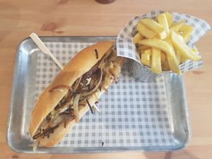 cheezy steak at The Sinful Vegan in Jersey