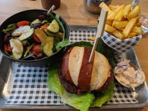 Beetshroom burger at The Sinful Vegan in Jersey