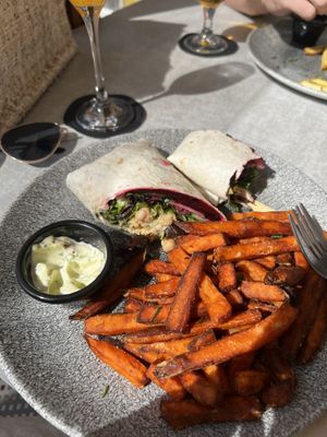 Already ate the biggest part of one half of the wrap  at Artesao in Lagos