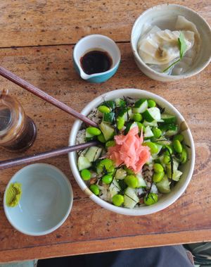 Sushi vegan bowl at Suika in Ungasan