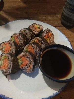 Vegetable sushi no egg (vegan) at Suika in Ungasan