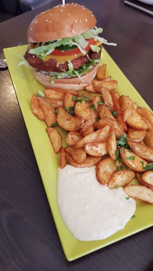 Seitan burger at Veggie Liebe in Freiburg