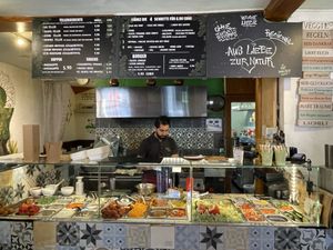 The menu   at Veggie Liebe in Freiburg