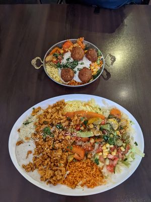 Small falafel platter + normal seitan platter at Veggie Liebe in Freiburg