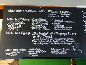 Menu at Veggie Liebe in Freiburg