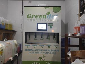 Machine to fill them up at Macaroca in Porto