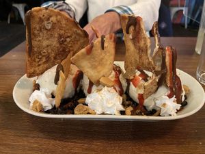Ice cream nachos  at Unity Diner in East London