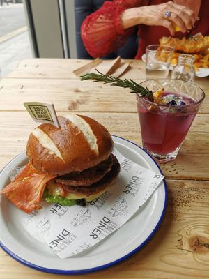 Bacon burger and piers morgan's tears at Unity Diner in East London