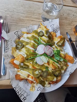Loaded fries... Amazing at Unity Diner in East London