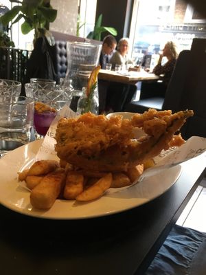 Tofish and chips at Unity Diner in East London