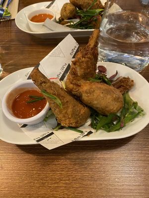 Chikken drumsticks at Unity Diner in East London