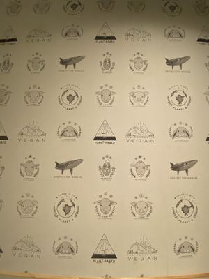 Pretty wallpaper at Unity Diner in East London