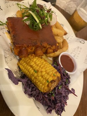 Seitan ‘rib’ barbecue at Unity Diner in East London