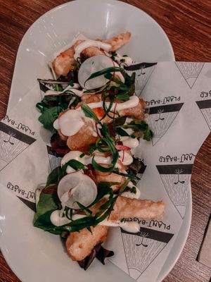 vegan prawns at Unity Diner in East London