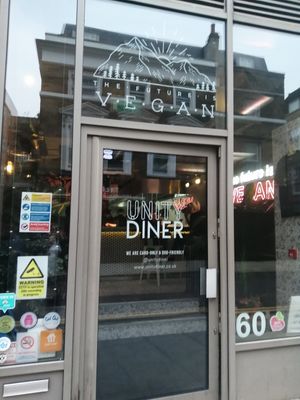 Outside at Unity Diner in East London
