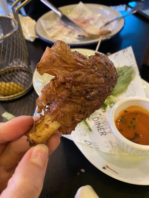 Chikken drumsticks  at Unity Diner in East London