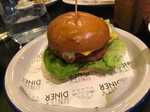 Classic Beyond Meat Burger at Unity Diner in East London