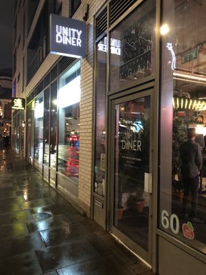 Shop Front at Unity Diner in East London
