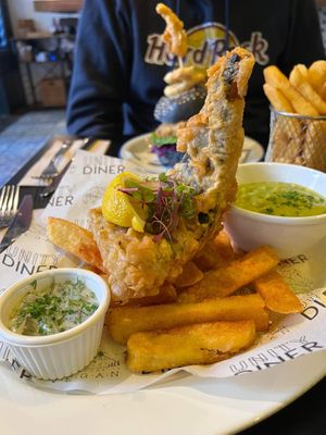 Fish & chips   at Unity Diner in East London