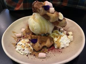 Waffles   at Unity Diner in East London